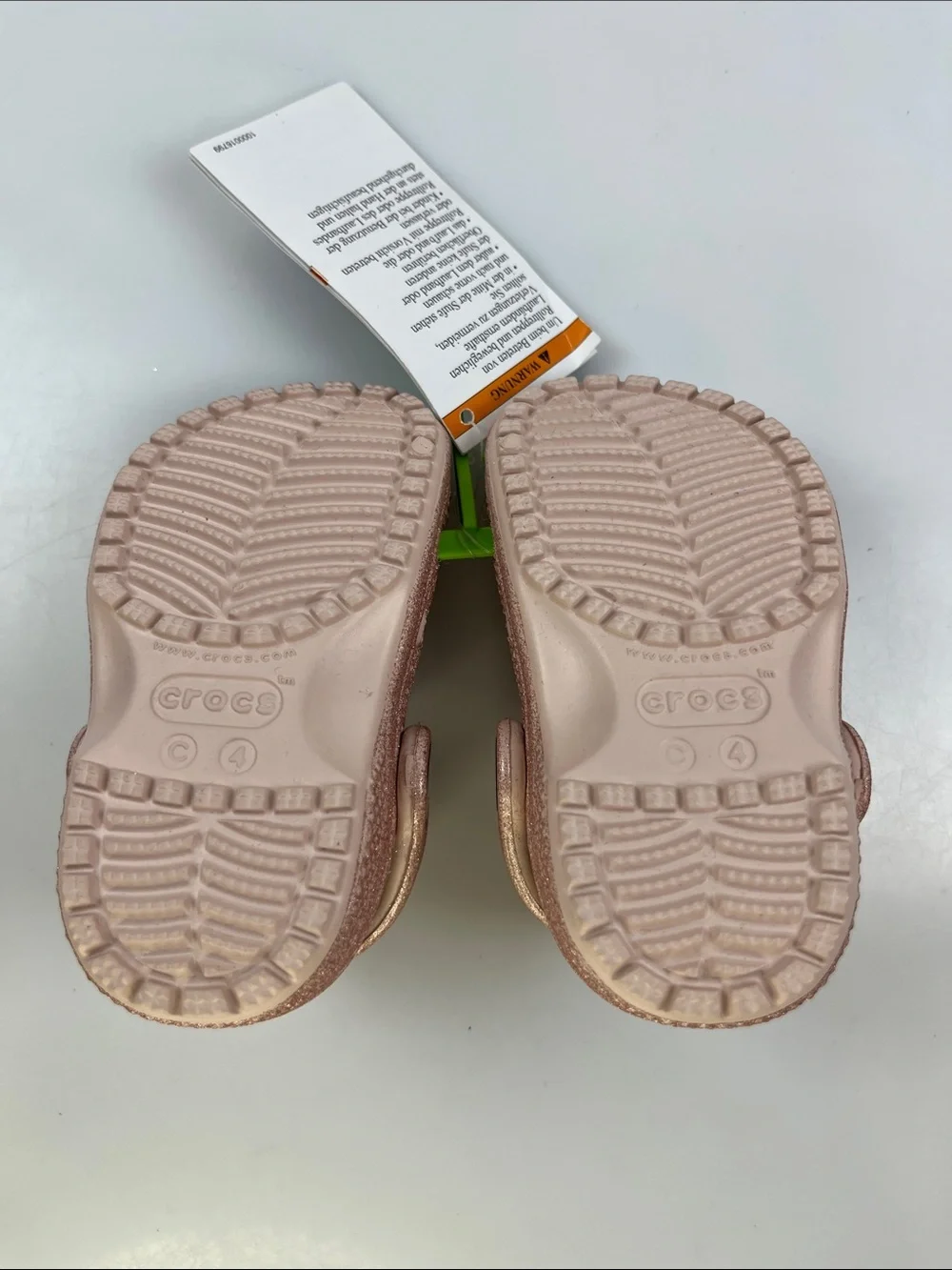 Crocs Classic Glitter Clog Pink Baby Size C4 NEW